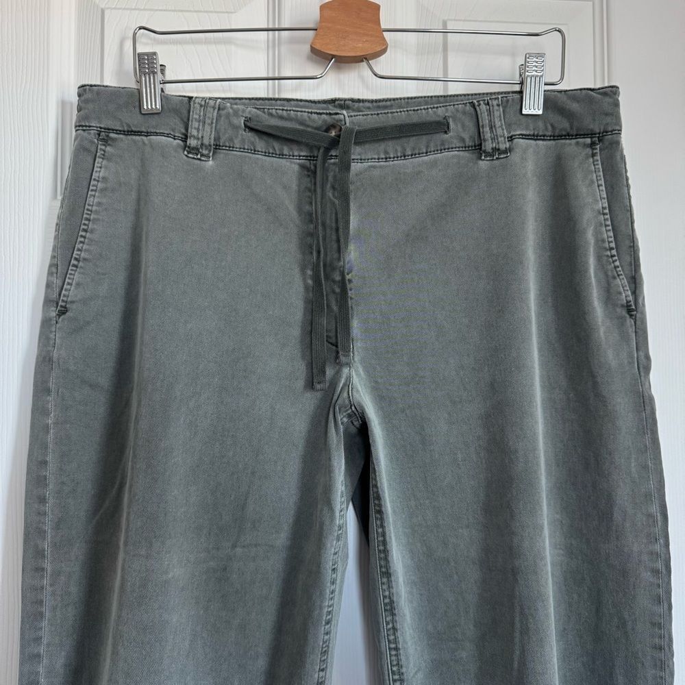 J Jill Extra Soft Waist Tie Wide Leg Cropped Pants in Green Size 14 - Picture 5 of 14
